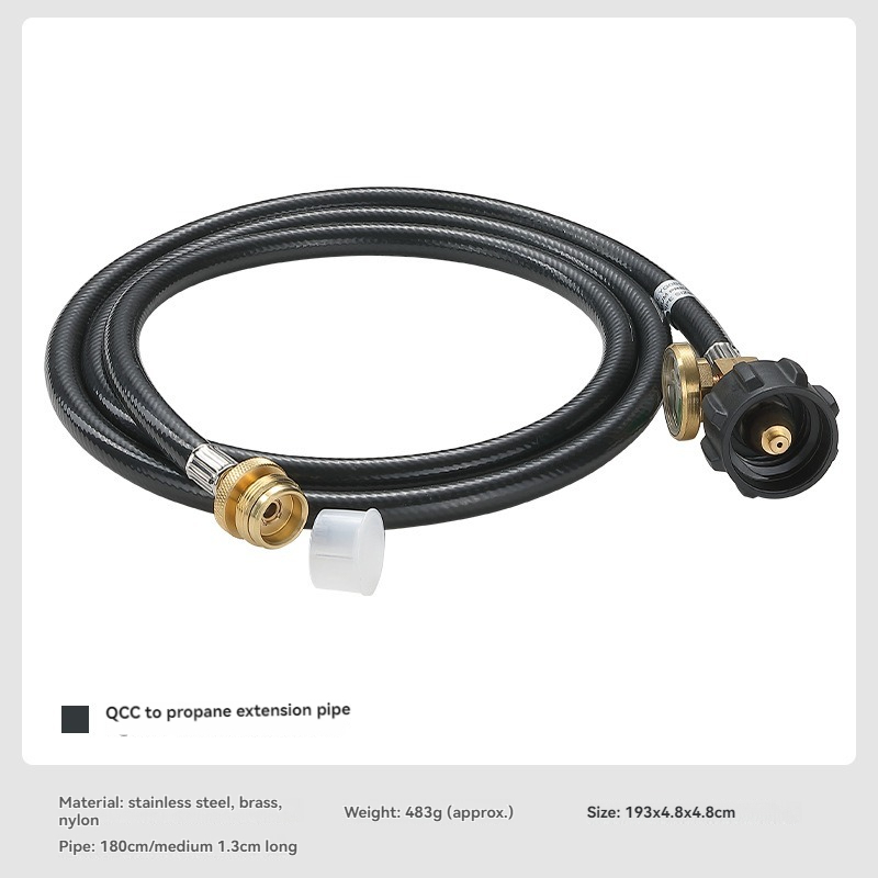 Tools Qcc - CAMPINGMOON PZ-106 QCCからプロパン延長パイプへの変換、北米5-40BLガスタンク用圧力計付きガスパイプジョイント変換