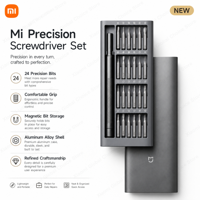 Tools Xiaomi - Xiaomi 精密ドライバーセット 24 ドライバービット付きポータブルドライバー磁気ビット修復ツールアルミ合金ハンドル