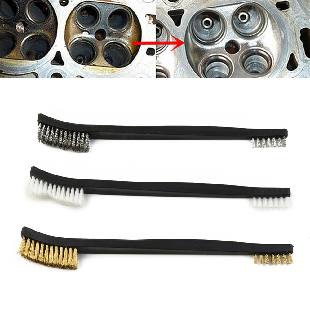 Workshop Hand Tools And Equipment - ハンドツールブラシワークショップ機器高級ホットワイヤーブラシ5個入り真鍮製クリーニング研磨ダブルヘッド金属錆除去