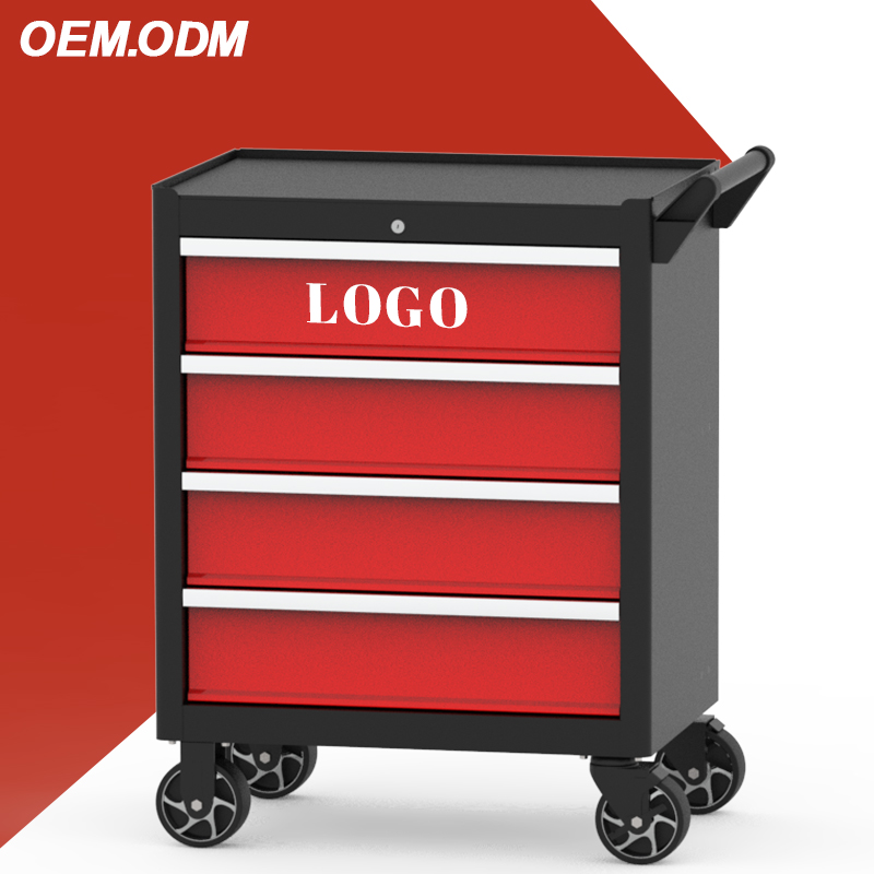 Tools Trolley For Workshop - 中国OEM卸売4段ローリングローラートロリーワークショップメタル格安ツールキャビネットチェストガレージ