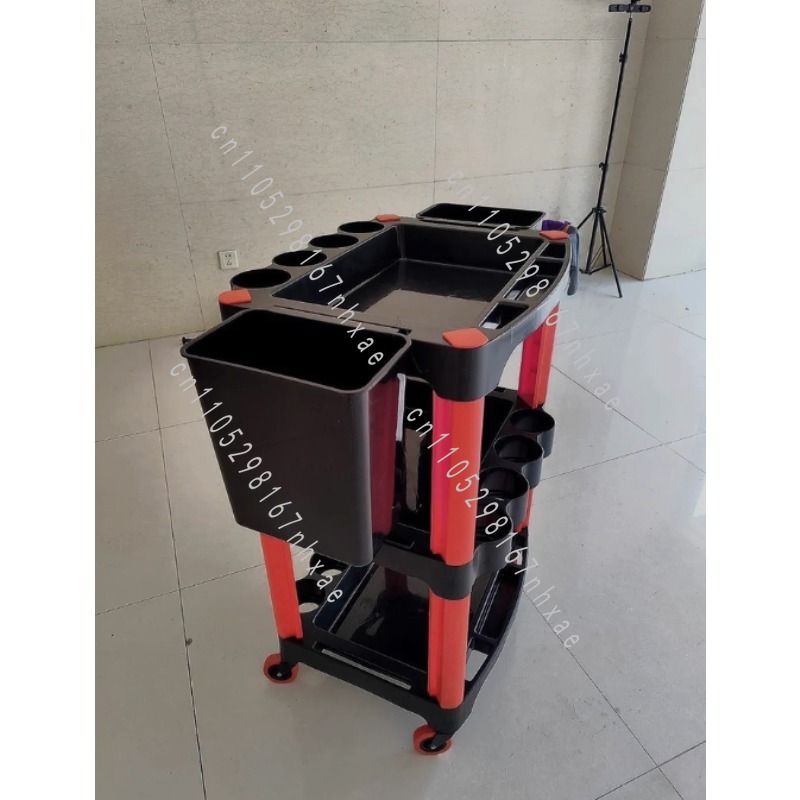 Tools Trolley For Workshop - メイクアップアーティスト、洗車、家庭用ガレージ向けのポータブルワークショップトロリー、頑丈な3段キャスター付き美容ツールキャビネット