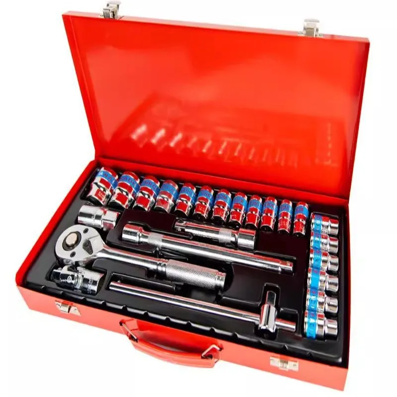 Workshop Tools Kit - ラチェットレンチ多機能セット機械式自動車修理コンビネーションカーソケットレンチオンボード修理ツールキット