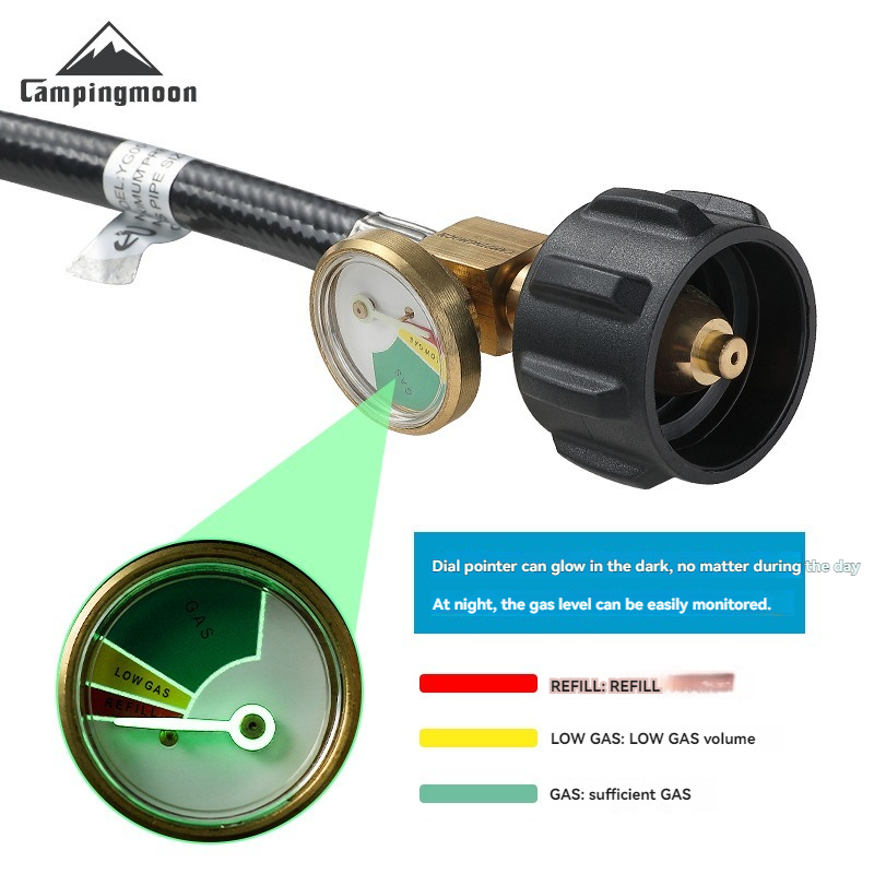 Tools Qcc - PZ-106 QCCからプロパンへの延長ホース – 北米5-40BLガスボンベアダプター（圧力計付き）、1ポンドタンク変換フィッティング
