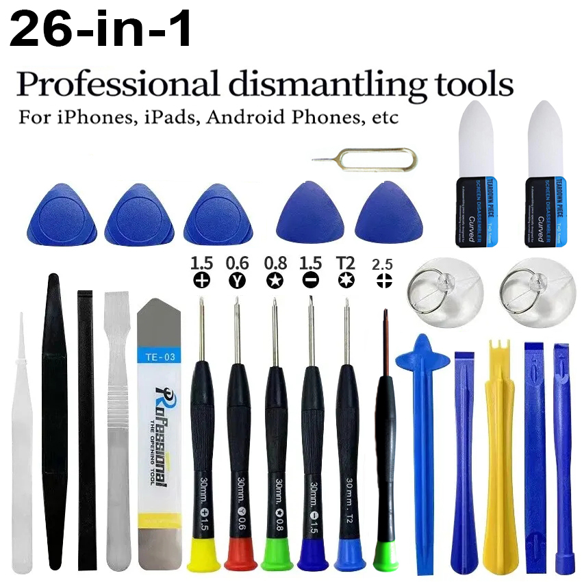 Tools Xiaomi - 26 in 1 携帯電話修理ツールセット プロ仕様ドライバーキット こじ開け棒付き