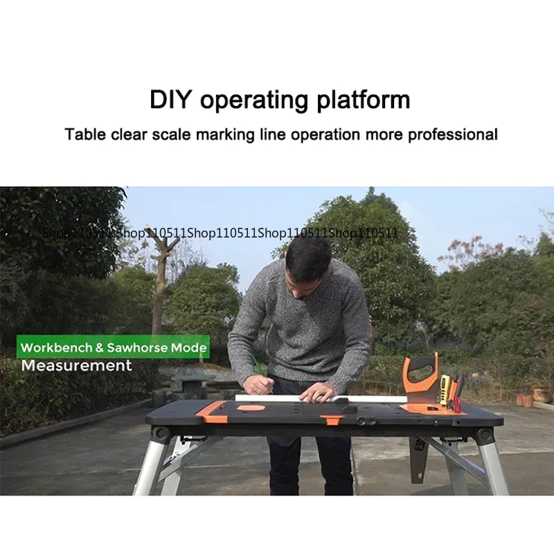 Workbench Portable Fold - 7-in-1多機能作業台DIY木工テーブルポータブルトロリー折りたたみ式カート（ホイール付き）ワークショップツール外出用ハンドカート