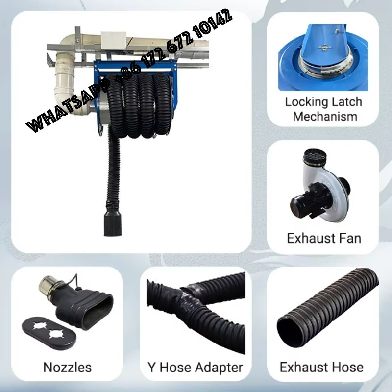 Best Tools For Workshop - ベストセラー 手動巻き取り式スプリング排気ホースリールシステム ワークショップ 車両修理用