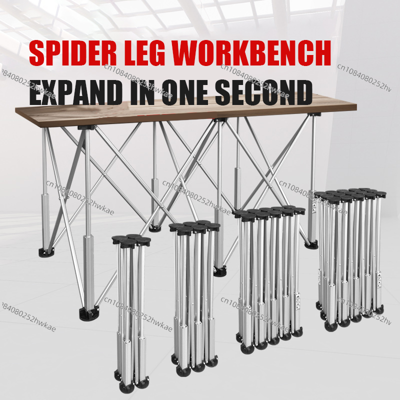 Workbench Portable Fold - 折りたたみ式木工テーブルプレート、木材・ガラス・タイル切断用ポータブルスパイダーレッグワークベンチ（6本のスタンド脚付き）
