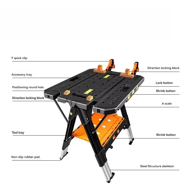 ポータブル折りたたみ式作業台、木工用ワークベンチ付き - 1 - Workbench Portable Fold のレビューと価格