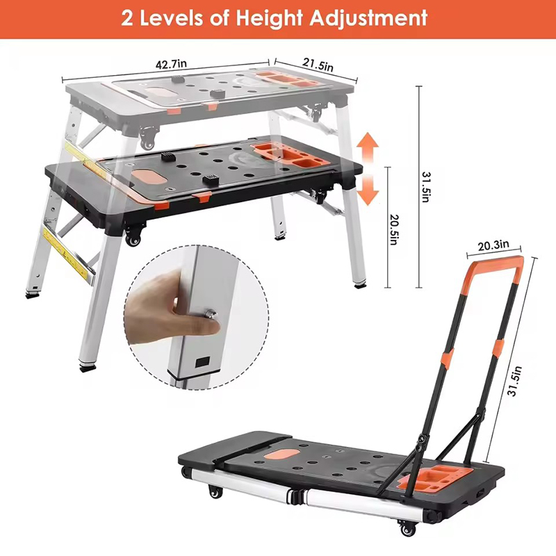 7-in-1多機能折りたたみ式ユーティリティカート、DIYや - Workbench Portable Fold のレビューと価格