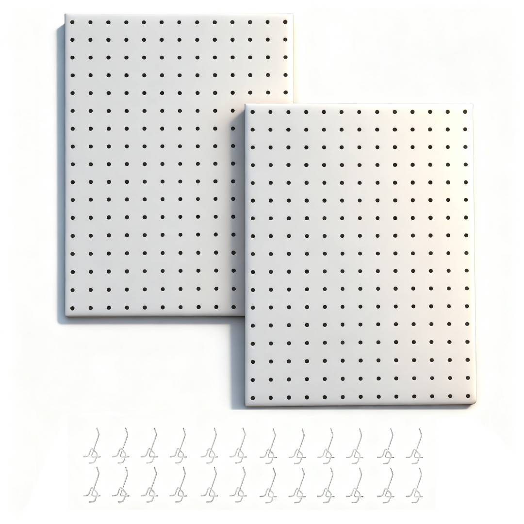 メタルペグボード、2パネル+24フック、ガレージ、キッチン、 - Workshop Tools Hanger のレビューと価格