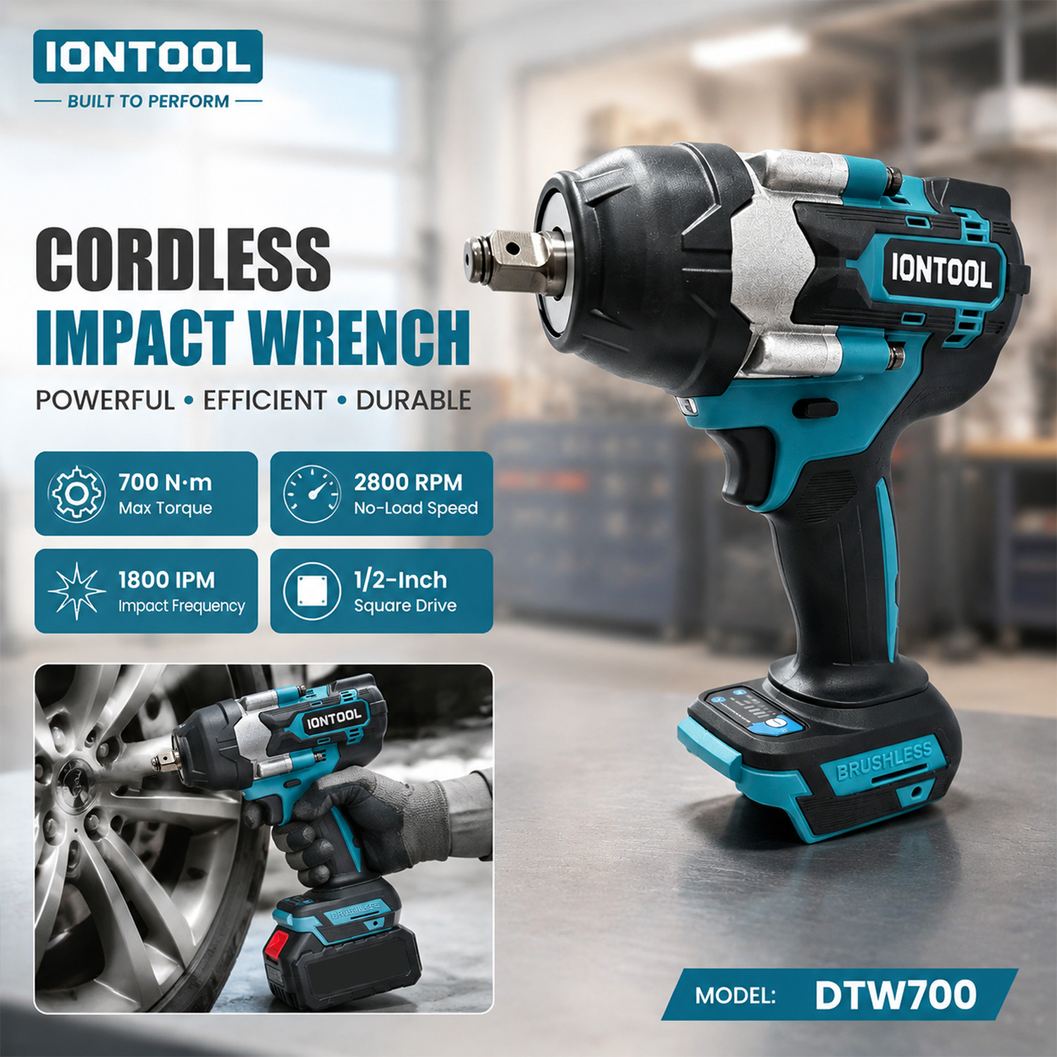 IONTOOL DTW700 滑り止めコードレスインパクトレ - Workshop Tools Engineering のレビューと価格