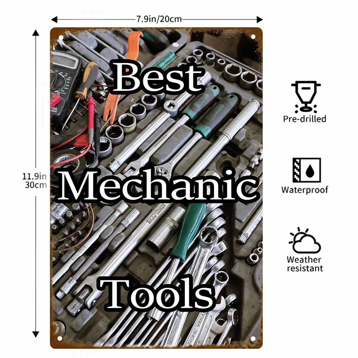 2Dフラット1枚入り「最高のメカニックツール」メタルウォール - Best Tools For Workshop のレビューと価格