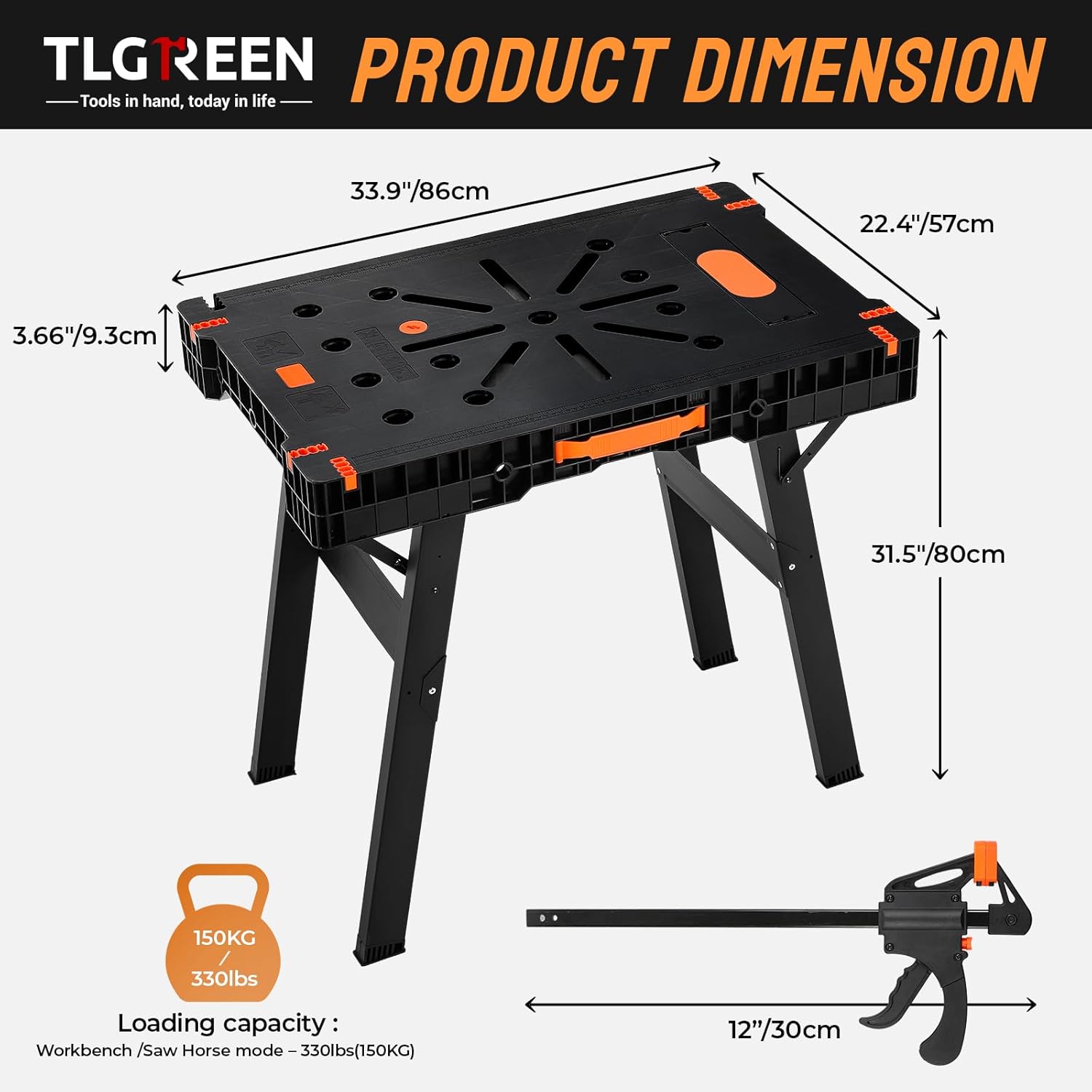 折りたたみ式ワークベンチ（クランプ＆電源タップ付き）- ポー - Workbench Portable Fold のレビューと価格