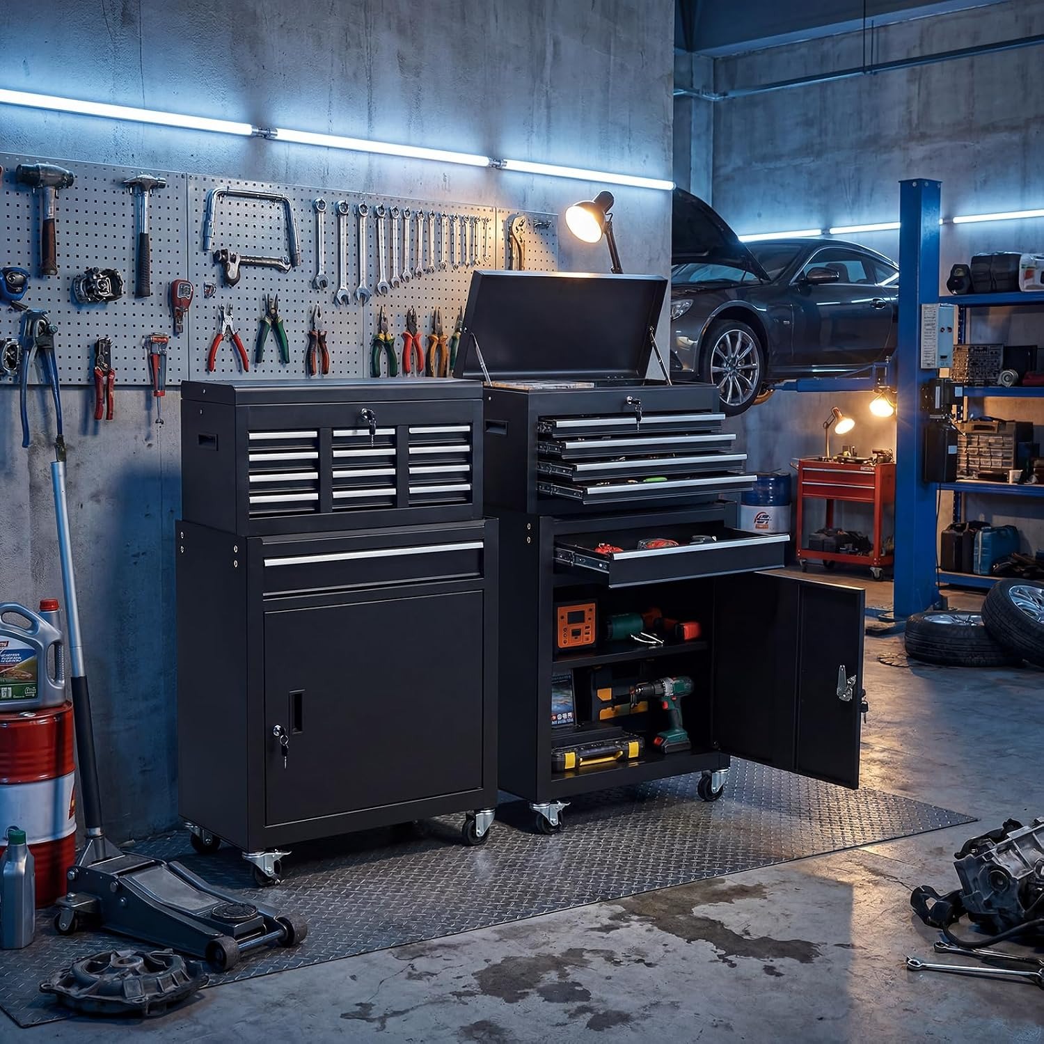 5段引き出し式ローリングツールキャビネット（ロック可能な取り - Tools Trolley For Workshop のレビューと価格
