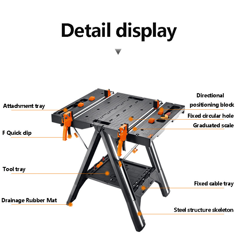 WX051モバイルポータブル木工テーブルソー多機能ワークベン - Workbench Portable Fold のレビューと価格