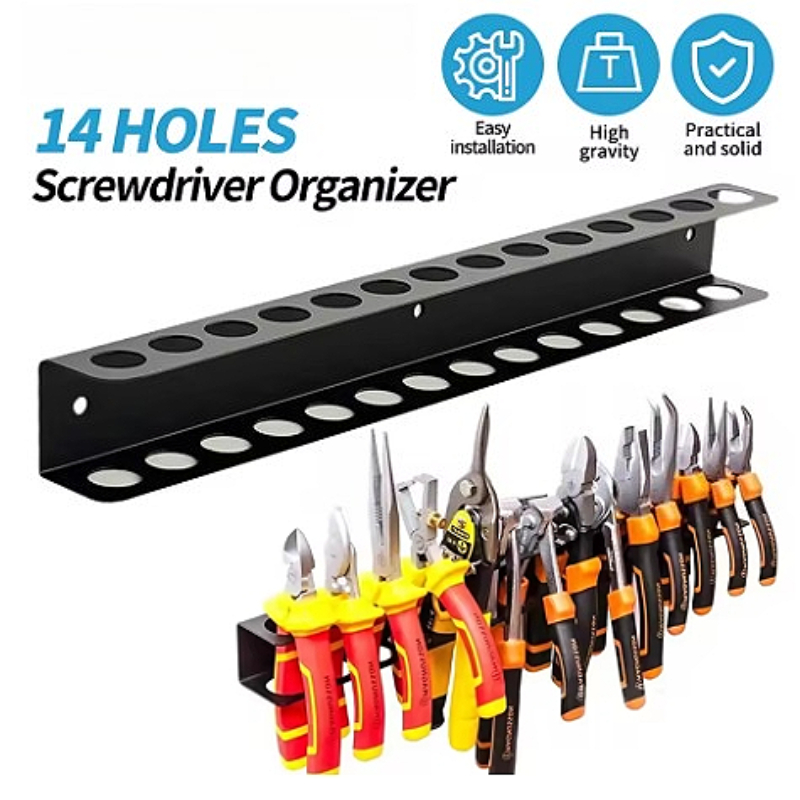 スチール製壁掛けドライバーレンチホルダー、ドライバー収納ラッ - Workshop Tools Hanger のレビューと価格