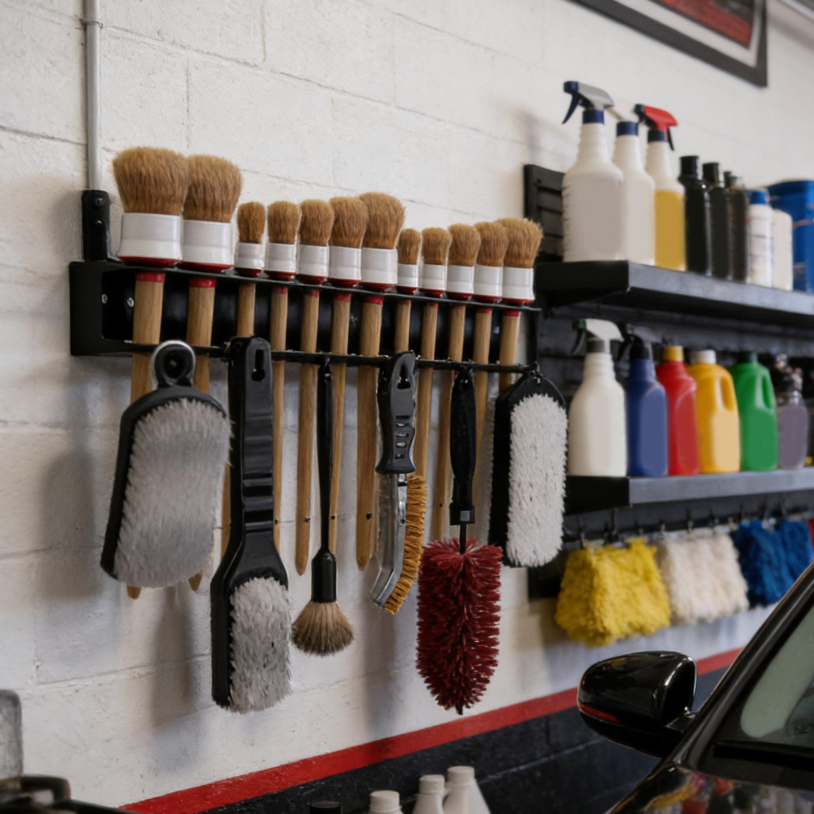 ディテーリングブラシホルダー スチール製 車用ブラシスタンド - Workshop Tools On Wall のレビューと価格