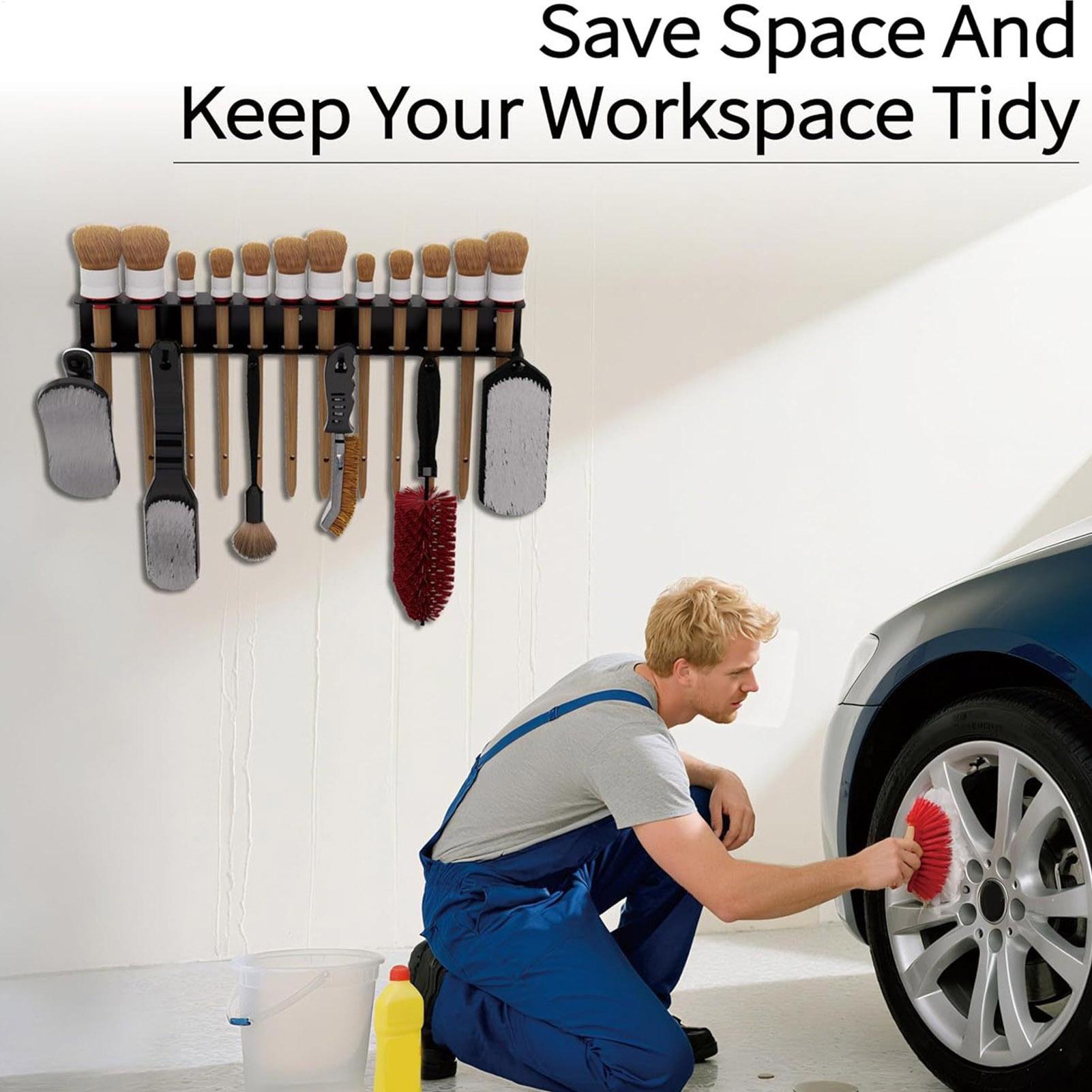 ディテーリングブラシホルダー スチール製 車用ブラシスタンド - Workshop Tools On Wall のレビューと価格