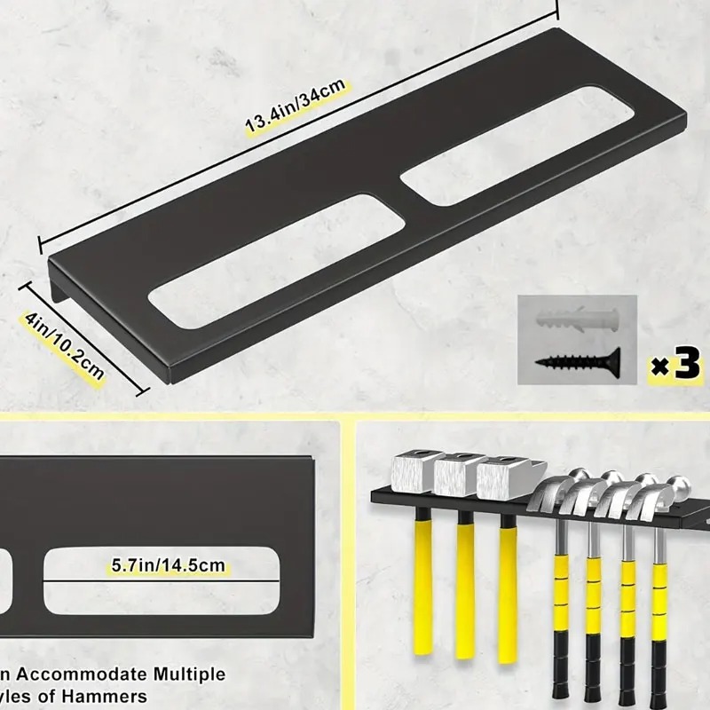 壁掛け式金属製ツールハンガー、頑丈なスチール製収納ラック、ド - Workshop Tools Hanger のレビューと価格