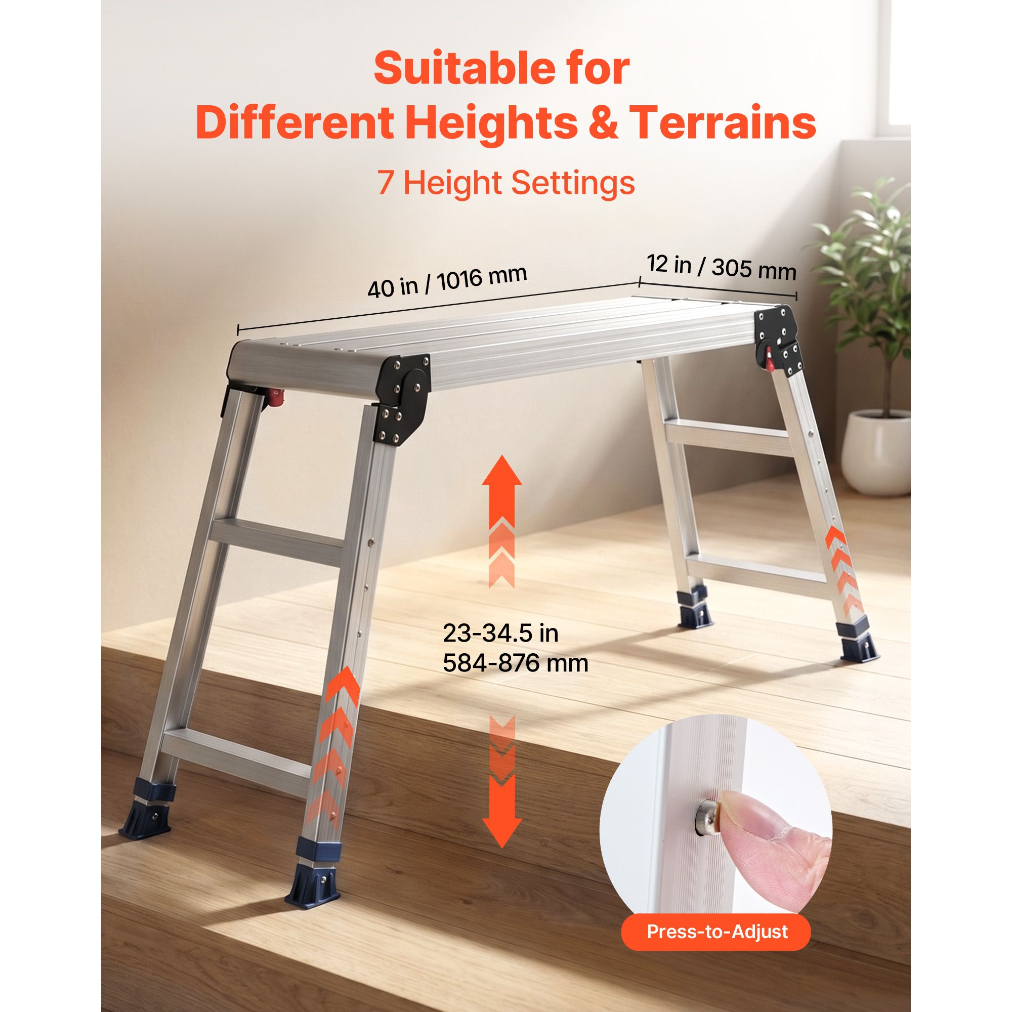 折りたたみ式作業台、高さ調整可能（23～34.5インチ）、4 - Workbench Portable Fold のレビューと価格